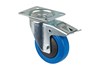 Lenkrolle m. Stop Elastic 100mm 150kg blau Rollenlager