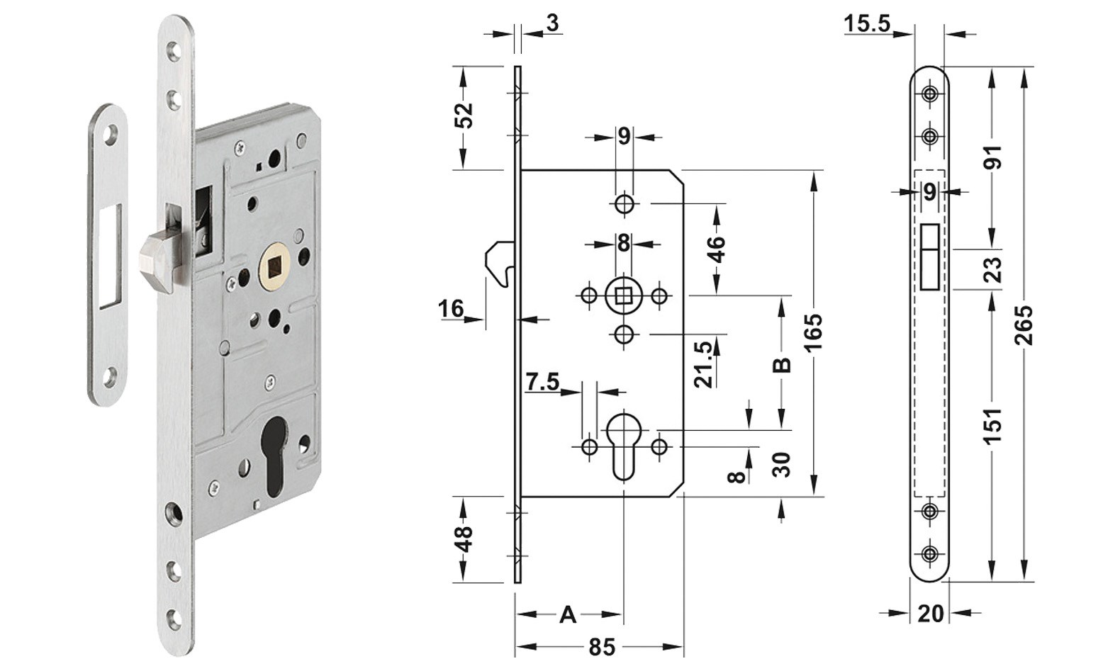Einsteckschlösser Schiebetüren