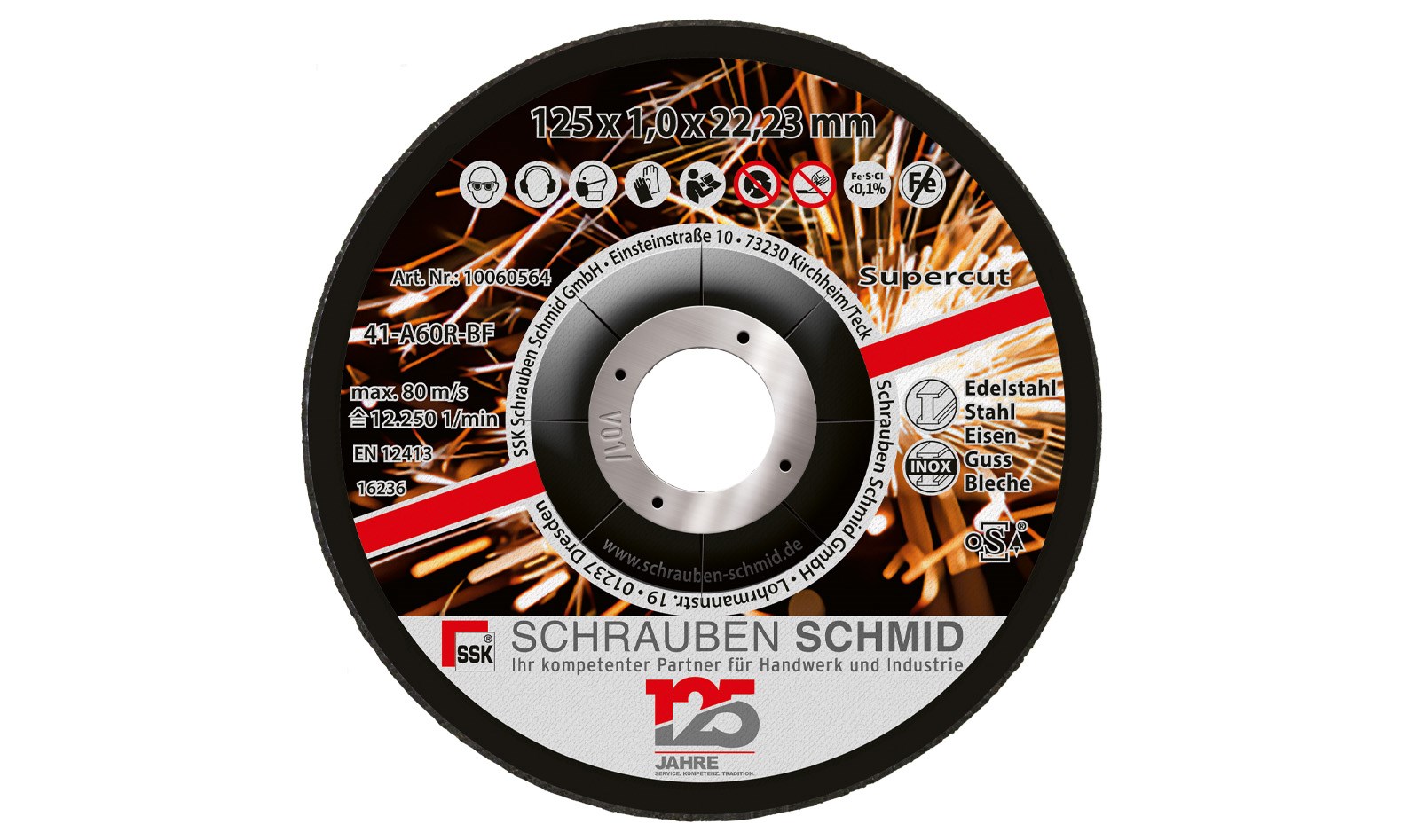 SSK Trennscheibe gerade Inox