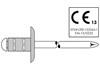 Mehrbereichsniete Alu-Nirosta Flachrundkopf 4,0x13,0mm (VE=500)