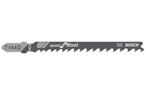 Bosch Stichsägeblatt T144D speed für Holz 100mm 4-5,2mm (VE=100)