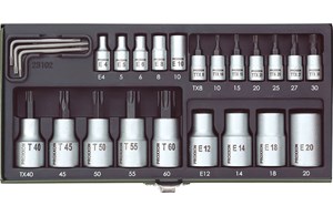 Proxxon Steckschlüsselsatz TX 1/4+1/2" 24-teilig